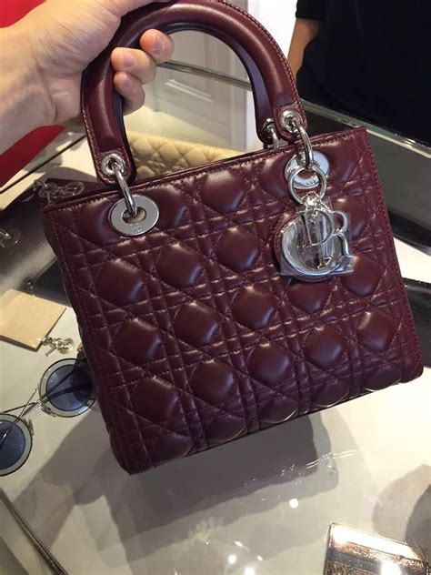 lady dior mini burgundy|dior leather handbags.